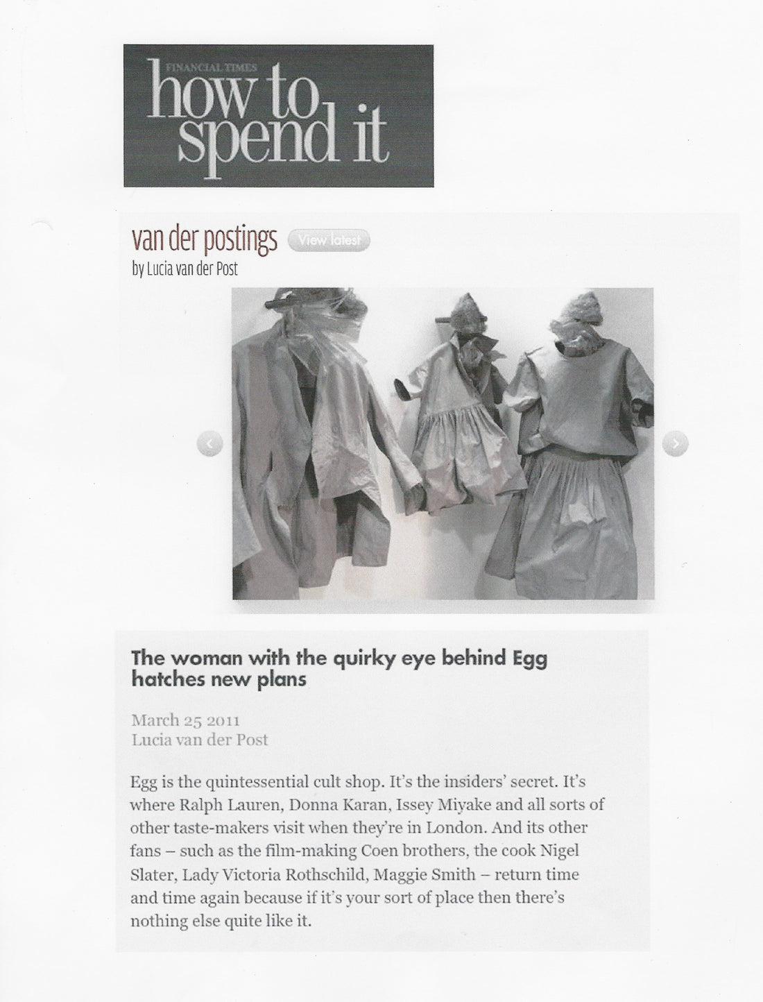 The Financial Times, How to spent it March 2011