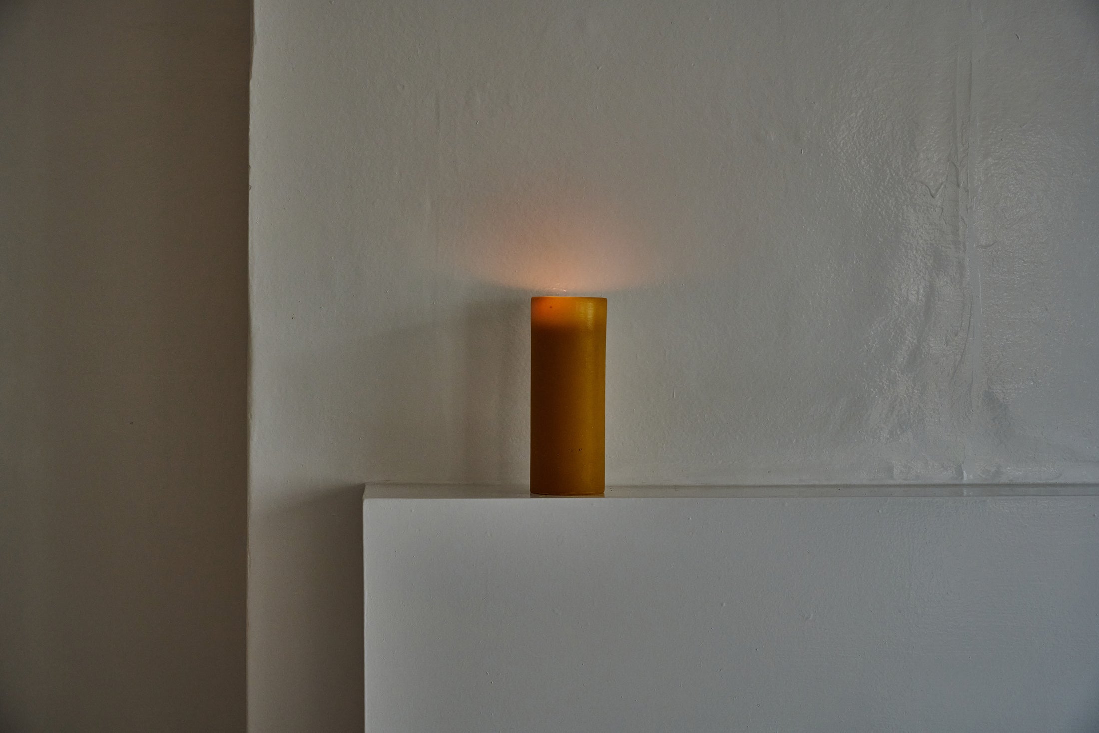 beeswax pillar candle